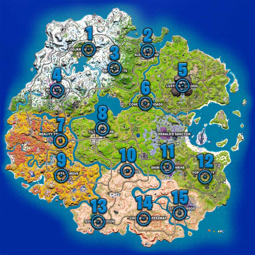Fortnite: Geburtstagskuchen 2022 - Alle Fundorte auf der Season 4 Map